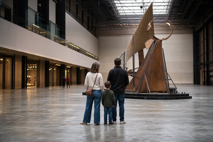 Famille profitant d’une galerie